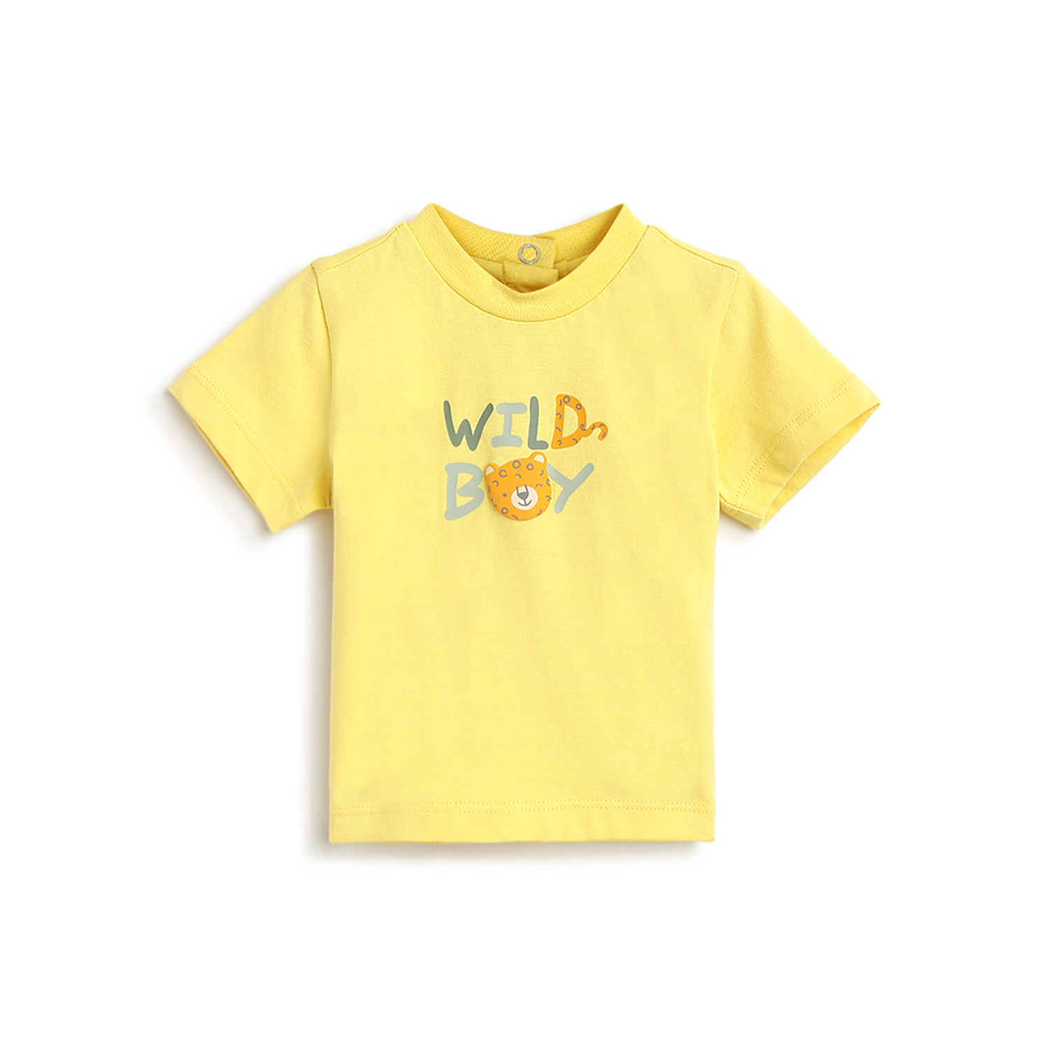 Boys Graphic Printed Short Sleeve T-Shirt-Yellow